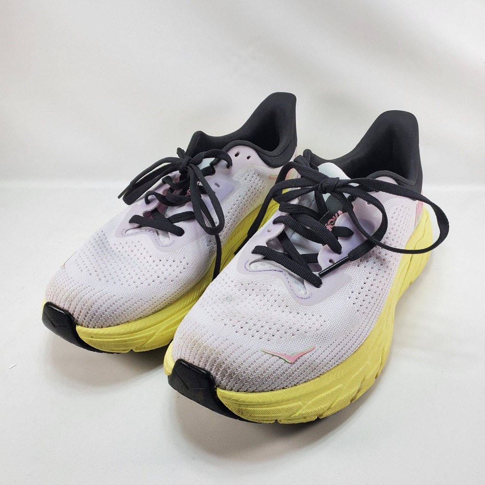 Hoka Arahi 7 Running Shoes Womens 7 White Yellow Pink Stability Sneakers 1147851